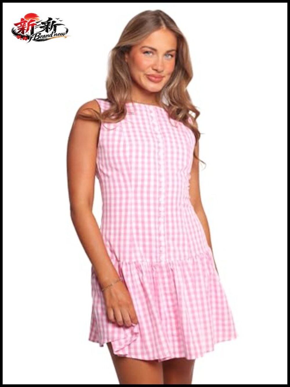 Petal & Pup Sterling Mini Dress Cotton A-Line Boat Neck Sleeveless
